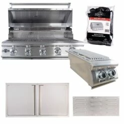 Buck Grill 40" Grill Package With Side Burner, Cover, Access Doors And Island Vents