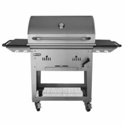 Bull Bison 30-Inch Charcoal Stainless Steel Grill W/Cart - 88000 -BBQDIRECT Sales bison straight on closed