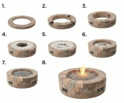 The Outdoor GreatRoom Company Bronson Round DIY 52-Inch Gas Fire Pit Kit - BRON52-K -BBQDIRECT Sales bronson round step step visual 0