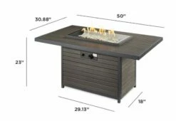 The Outdoor Greatroom Brooks 50-Inch Rectangular Gas Fire Pit Table - BRK-1224-K -BBQDIRECT Sales brooks dims