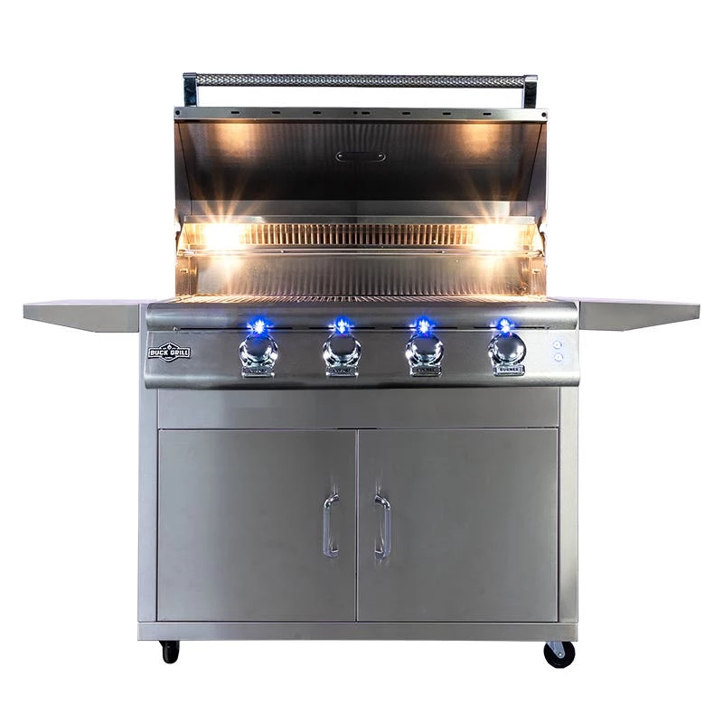 Buck Grill 4-Burner 32" Gas Grill With Portable Cart 3 Buck Grill 4-Burner 32" Gas Grill With Portable Cart