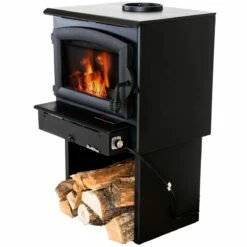 Buck Stove Model 21 Wood Stove With Blower - Heats Up To 1800 Square Feet -BBQDIRECT Sales buckstove model21 black new wood box 5