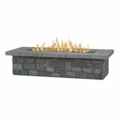 Real Flame Sedona Large Rectangular Propane Fire Pit With Natural Gas Conversion Kit- Gray - C11812LP-GRY -BBQDIRECT Sales c11813lp gry main