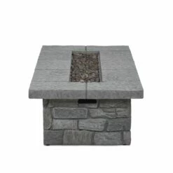 Real Flame Sedona Large Rectangular Propane Fire Pit With Natural Gas Conversion Kit- Gray - C11812LP-GRY -BBQDIRECT Sales c11813lp gry side