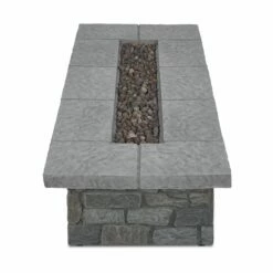 Real Flame Sedona Large Rectangular Propane Fire Pit With Natural Gas Conversion Kit- Gray - C11812LP-GRY -BBQDIRECT Sales c11813lp gry top