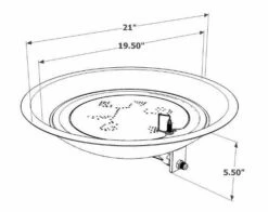 The Outdoor Greatroom Round Stainless Steel Gas Fire Pit Burner - CFP20-K -BBQDIRECT Sales cf 20 dims 1