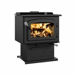 Drolet Escape 1800 - Brushed Nickel Door Large Wood Burning Stove - Heats Up To 2100 Square Feet -BBQDIRECT Sales db03111 2