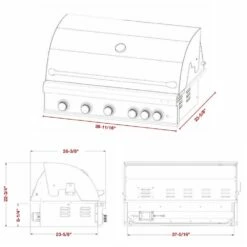 Dragon Fire Grills 40-Inch 3-Piece Built-In Grill Package -BBQDIRECT Sales df40 sketch 5 1
