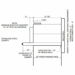 HPC Di Napoli Series Dual Fuel Wood & Gas Built-In Pizza Oven - FDP-DiNapoli -BBQDIRECT Sales di napoli dims 2
