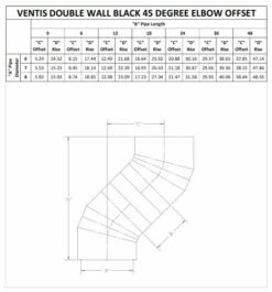 Ventis 6 - Inch Double Wall Black Stove Pipe And Components 25 Ventis 6 - Inch Double Wall Black Stove Pipe And Components -BBQDIRECT Sales double wall 45 chart 1