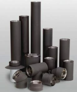 Ventis 6 - Inch Double Wall Black Stove Pipe And Components 37 Ventis 6 - Inch Double Wall Black Stove Pipe And Components -BBQDIRECT Sales double wall main image 1