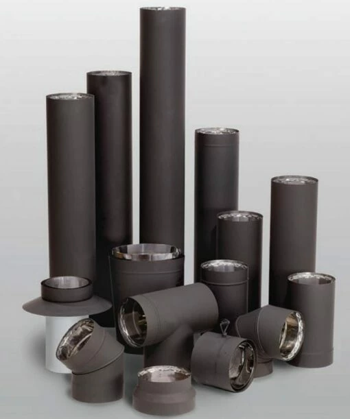 Ventis 6 - Inch Double Wall Black Stove Pipe And Components 2 Ventis 6 - Inch Double Wall Black Stove Pipe And Components -BBQDIRECT Sales double wall main image 1