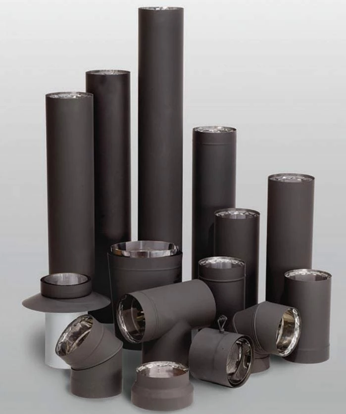 Ventis 6 - Inch Double Wall Black Stove Pipe And Components 3 Ventis 6 - Inch Double Wall Black Stove Pipe And Components