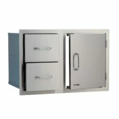 Bull 3-Piece Angus Grill Outdoor Kitchen Package W/ Optional Refrigerator -BBQDIRECT Sales drawer door combo 1