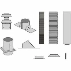 Empire Vertical Fireplace Direct Vent Kit With 10ft Of 4in X 7in Venting - DVVK4FV