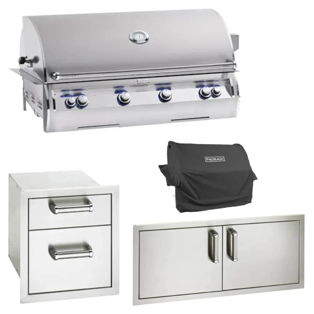 Fire Magic 3-Piece Echelon Diamond 1060i 48-Inch Gas Outdoor Kitchen Package W/ Optional Refrigerator 3 Fire Magic 3-Piece Echelon Diamond 1060i 48-Inch Gas Outdoor Kitchen Package W/ Optional Refrigerator