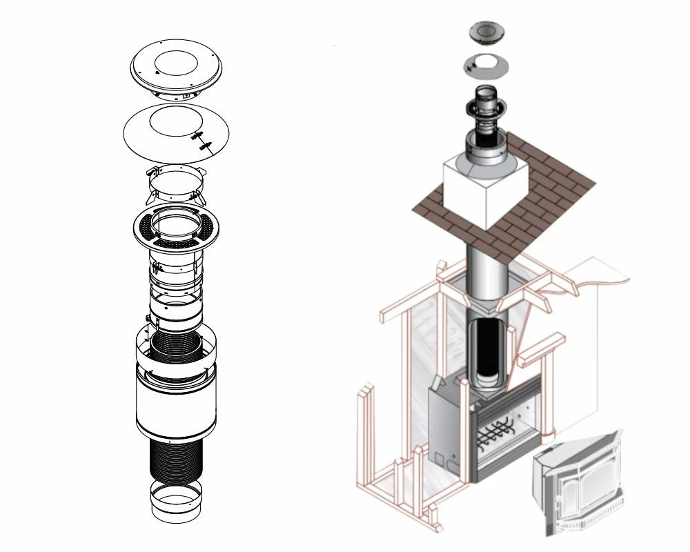 Duravent 6-Inch Zero-Clearance Chimney Liner Kit - 6DFPRO-25KFB 4 Duravent 6-Inch Zero-Clearance Chimney Liner Kit - 6DFPRO-25KFB - Image 2