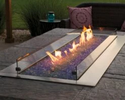 Empire Carol Rose Outdoor 48-Inch Gas Fire Pit Burner With Fire Glass - OL48TP10 / DG1 -BBQDIRECT Sales fire pit 48 no lights 1 1