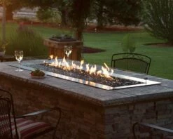 Empire Outdoor 60-Inch Fire Pit Burner With Fire Glass - OL60TP10 / DG1 -BBQDIRECT Sales fire pit 60 no lights 1