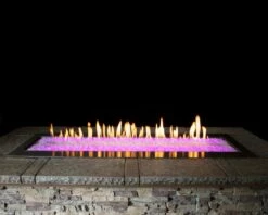 Empire 60-Inch Gas Fire Pit Burner With LED Lights And Fire Glass - OL60TP18 / DG1