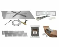 Firegear Square DIY Paver Ready Fire Pit Burner Kit With Match Lit 25-Inch Pan And 16-Inch Burner - FPB-30SFTMSIN-PK -BBQDIRECT Sales firegear paver kit square