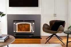 Buck Stove Model 81 Wood Insert With Blower - Heats Up To 2700 Square Feet -BBQDIRECT Sales fireplace insert lifestlye pewter