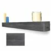 Lexington Hearth Flat Sawn Beam Weathered Grey 6â Fireplace Non-Combustible Mantel - FS-6-LH-WG -BBQDIRECT Sales flatswan weatheredgrey right