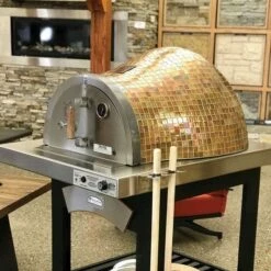 HPC Forno Dual Fuel Wood & Gas Glass Tile Pizza Oven With Cart - FDP-FORNO -BBQDIRECT Sales forno series