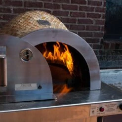 HPC Forno Dual Fuel Wood & Gas Glass Tile Pizza Oven With Cart - FDP-FORNO -BBQDIRECT Sales forno lifestyle 2