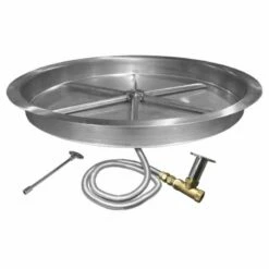 Firegear 25 Inch DIY Round Bowl Fire Pit Burner Kit - Match Lit - ID-26147-FPB-25RBSMT-N -BBQDIRECT Sales fpb 25rbsmt n