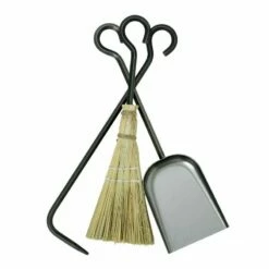 Enclume Short Fireplace Tools Only 3-Pieces Hammered Steel Finish - FPTS2 FT Set HS