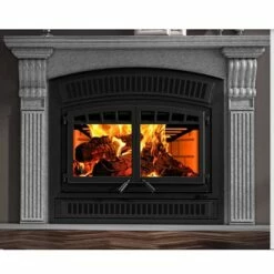 Ventis HE350 Wood Fireplace With Blower, Face, And Brick Kit - Up To 2800 Square Feet