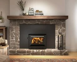 Ventis HEI170 Wood Burning Fireplace Insert With Blower - Up To 1800 Square Feet - Open Box -BBQDIRECT Sales hei170 lifestyle large faceplate