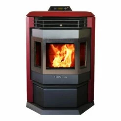 Comfortbilt HP22-Burgundy-SS Pellet Stove - Heats Up To 2800 Square Feet