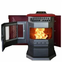 Comfortbilt HP22-Burgundy-SS Pellet Stove - Heats Up To 2800 Square Feet -BBQDIRECT Sales hp22 burgundy ss open 1