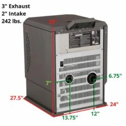 Comfortbilt HP61-Black Pellet Stove - Heats Up To 3000 Square Feet -BBQDIRECT Sales hp61measurements 38a3d041 ab43 4da7 9ef0 21c5dcab465e 1024x1024 1