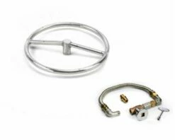 HPC 12-Inch Stainless Steel Round Burner Kit With Flex, Valve, Key, And Fittings - FPS12 KIT-B -BBQDIRECT Sales hpc fps 12 1