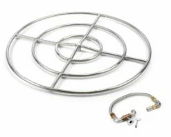 HPC 36-Inch Stainless Steel Round Burner Kit With Flex, Valve, Key, And Fittings - FPS36HC KIT-B