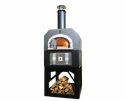 Chicago Brick Oven-750 Dual Fuel Residential With Stand - CBO-O-STD-750-HYB-Residential -BBQDIRECT Sales hybrid stand silver 1