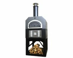 Chicago Brick Oven-750 Dual Fuel Residential With Stand - CBO-O-STD-750-HYB-Residential -BBQDIRECT Sales hybrid stand silver closed 1