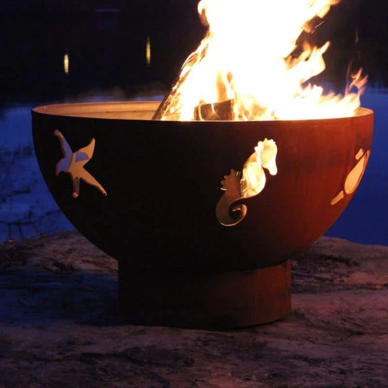 Fire Pit Art 36 Inch Gas Fire Pit - Sea Creatures 4 Fire Pit Art 36 Inch Gas Fire Pit - Sea Creatures - Image 2