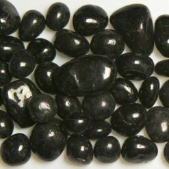 American Specialty Glass 3/8 Inch To 1/2 Inch Black Licorice Jelly Bean Fire Glass - 10 Pounds