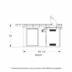 Bull BBQ Island - JR. Gourmet Q With Raised Bar -BBQDIRECT Sales jr. gourmet dims right