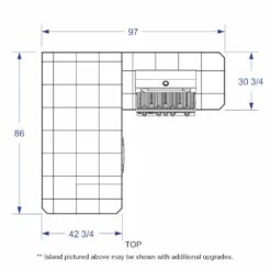 Bull BBQ Island - JR. Gourmet Q With Raised Bar -BBQDIRECT Sales jr. gourmet dims top