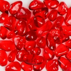 American Specialty Glass 3/8 Inch To 1/2 Inch Strawberry Jelly Bean Fire Glass - 10 Pounds