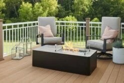 The Outdoor GreatRoom Company Kinney Gas Fire Pit Table - KN-1224 -BBQDIRECT Sales kn 1224flameglass guard
