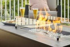 The Outdoor GreatRoom Company Kinney Gas Fire Pit Table - KN-1224 -BBQDIRECT Sales kn 1224glass guard 1224detail