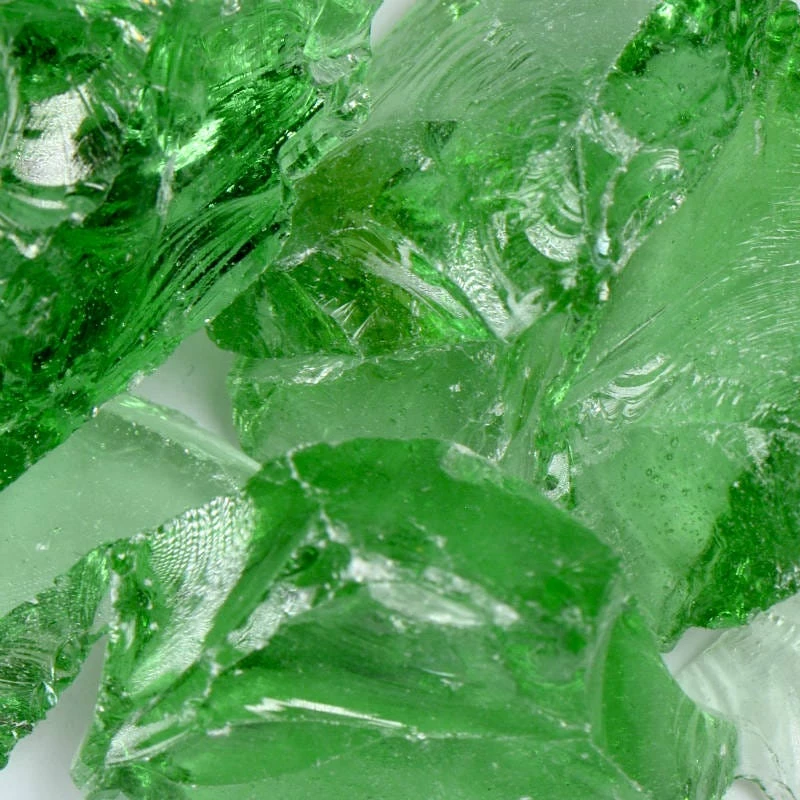 American Specialty Glass 1/2 Inch To 1 Inch Crystal Green Fire Glass - 10 Pounds 3 American Specialty Glass 1/2 Inch To 1 Inch Crystal Green Fire Glass - 10 Pounds