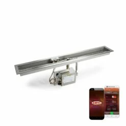 HPC 49x8-Inch Linear Electric Ignition Fire Pit Burner Kit