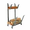 Enclume Fireplace Log Rack With Tools Hammered Steel Finish - LR11T HS -BBQDIRECT Sales lr11t hs